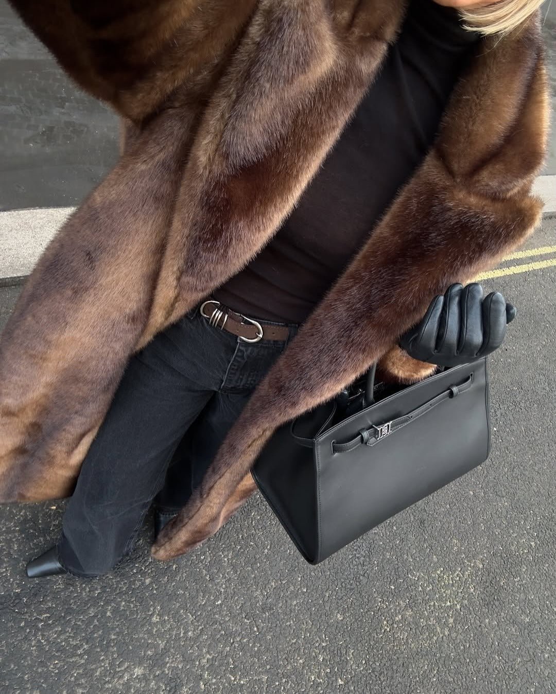Floor Length Faux Fur Maxi Coat – Old Money Winter Statement Coat