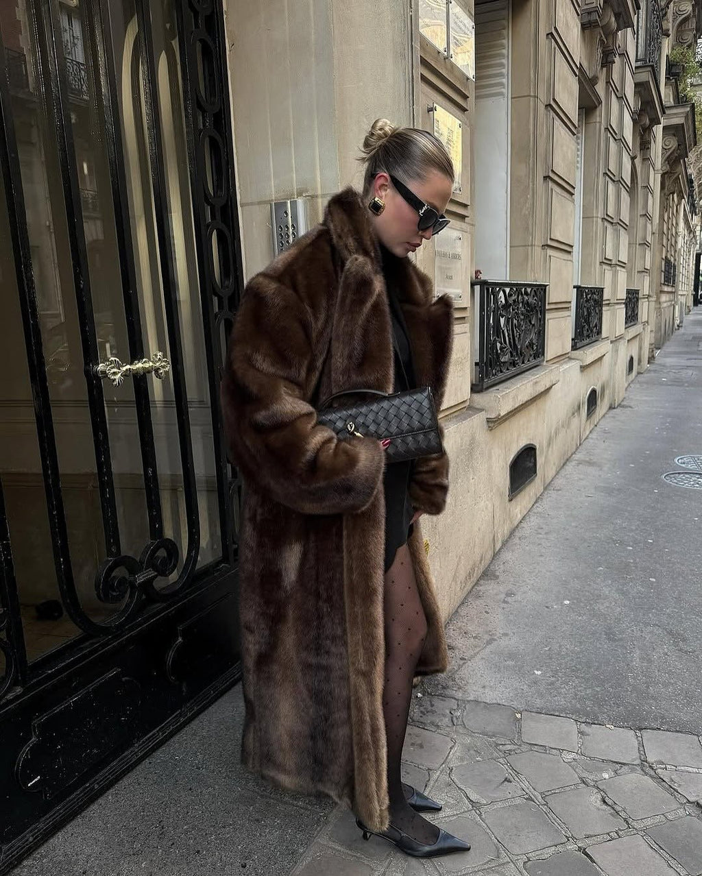 Floor Length Faux Fur Maxi Coat – Old Money Winter Statement Coat