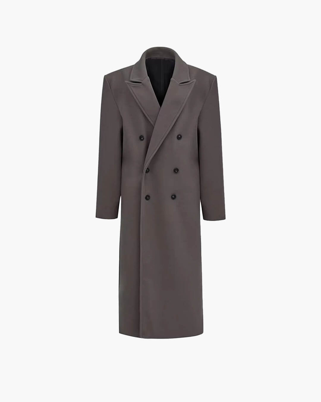 Oversized Faux Wool Long Coat – Brown Maxi Coat