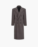 Oversized Faux Wool Long Coat – Brown Maxi Coat