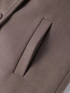 Oversized Faux Wool Long Coat – Brown Maxi Coat