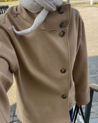 Women's Elegant Jacket with Stand Collar – Structured Short Coat