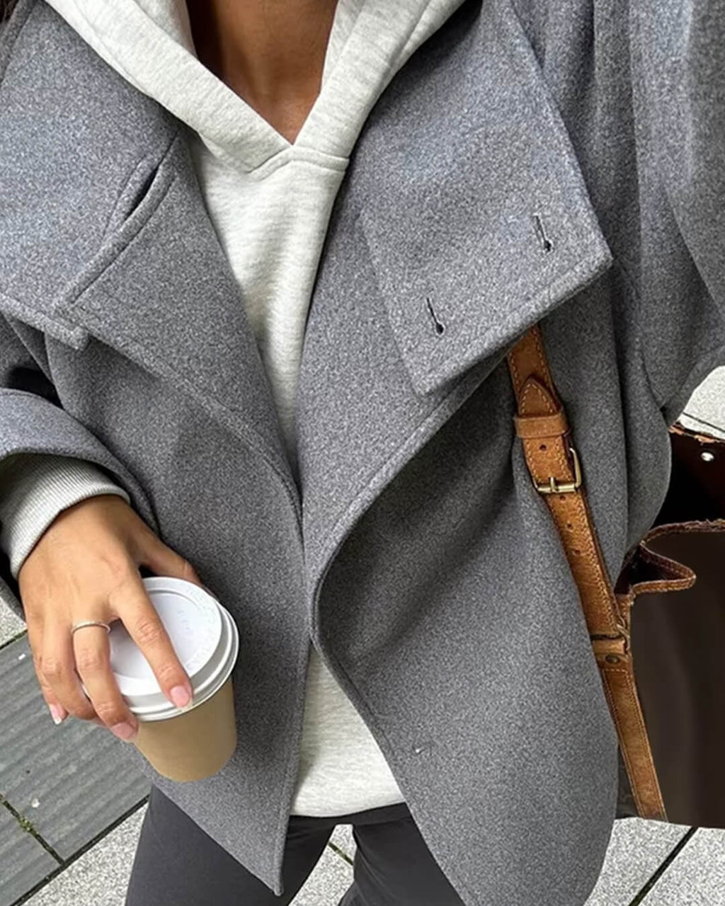 Women's Elegant Jacket with Stand Collar – Structured Short Coat