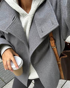 Women's Elegant Jacket with Stand Collar – Structured Short Coat