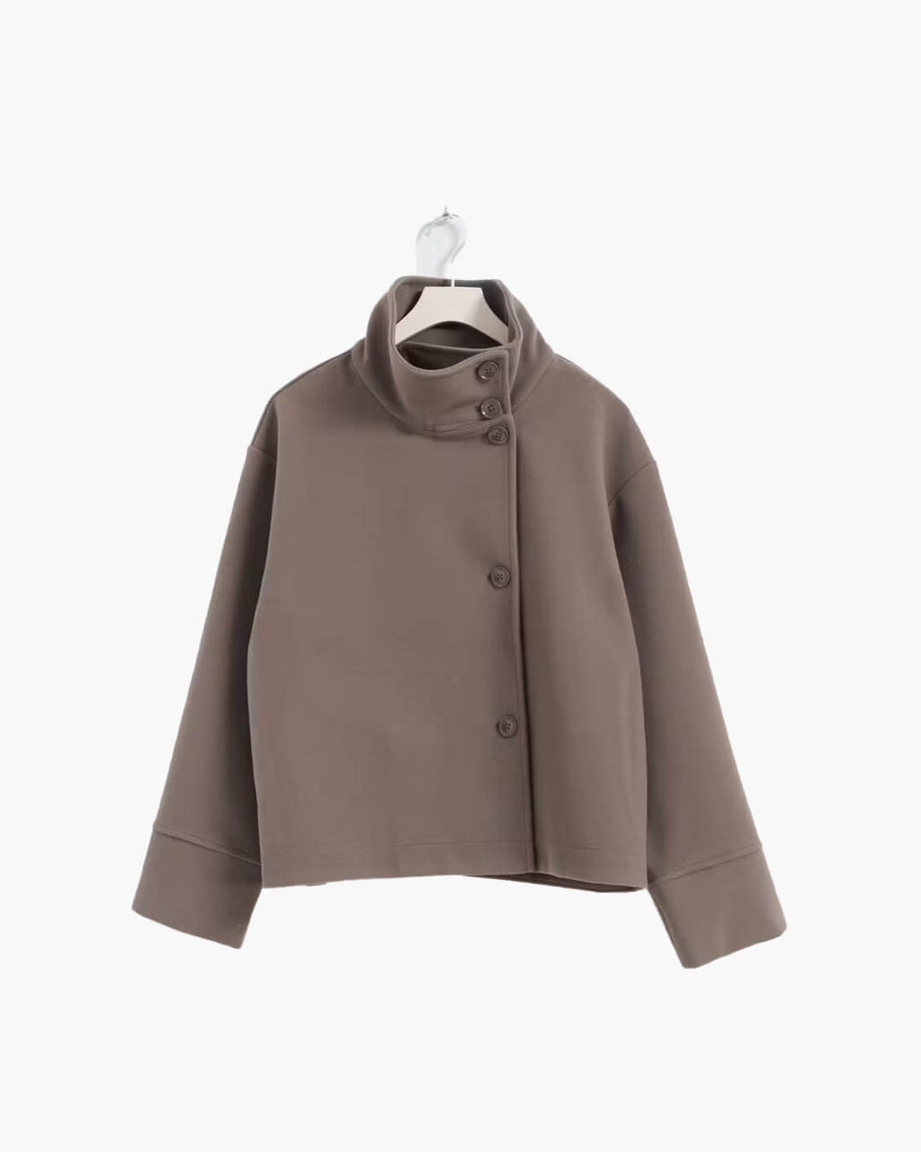 Women's Elegant Jacket with Stand Collar – Structured Short Coat