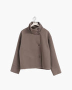 Women's Elegant Jacket with Stand Collar – Structured Short Coat