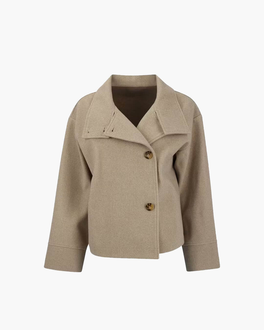 Women's Elegant Jacket with Stand Collar – Structured Short Coat