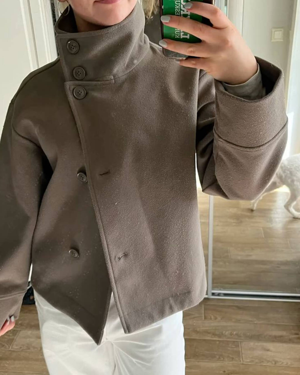 Women's Elegant Jacket with Stand Collar – Structured Short Coat