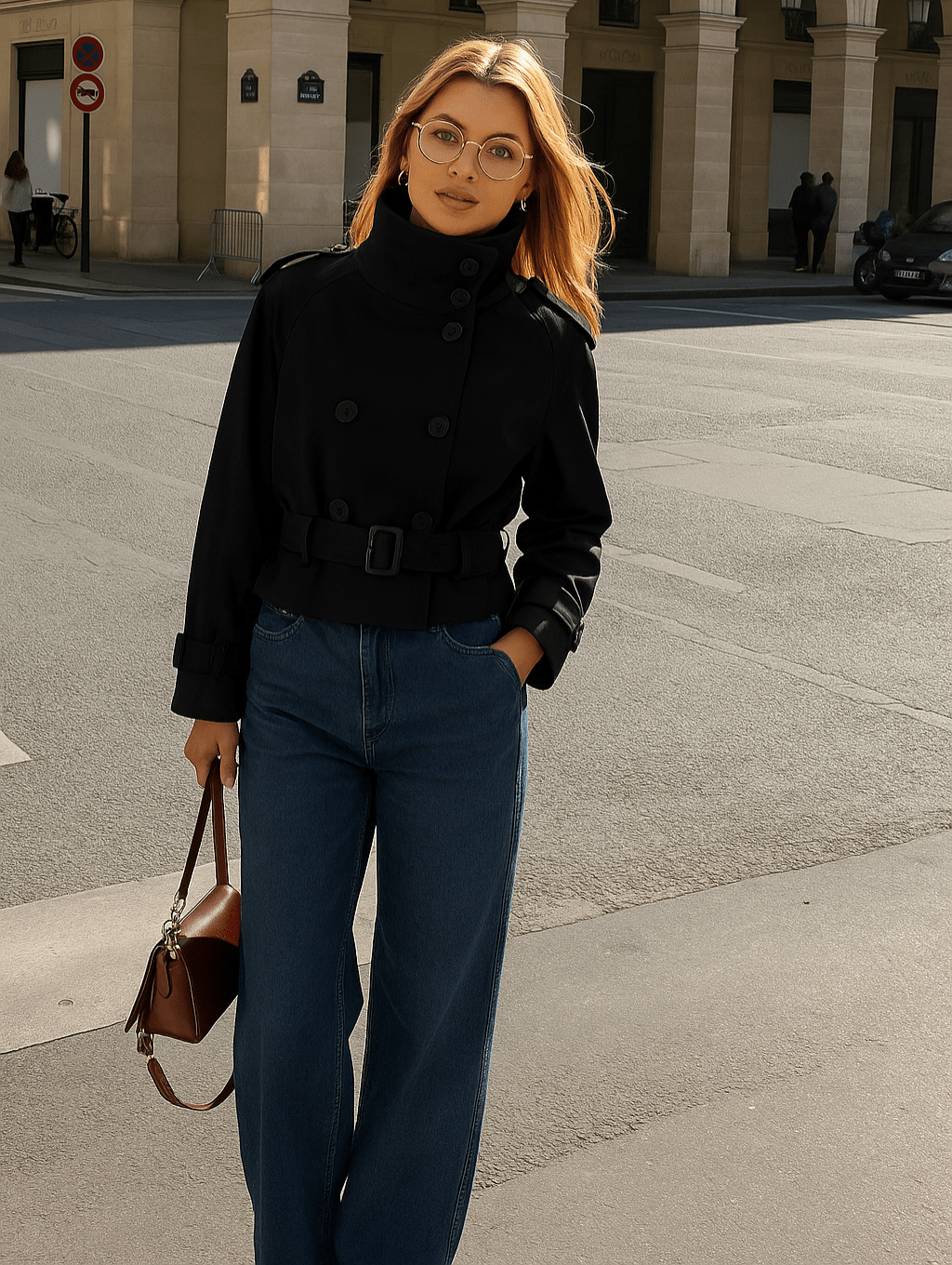 Cropped Trench Coat – Short Belted Trench Jacket