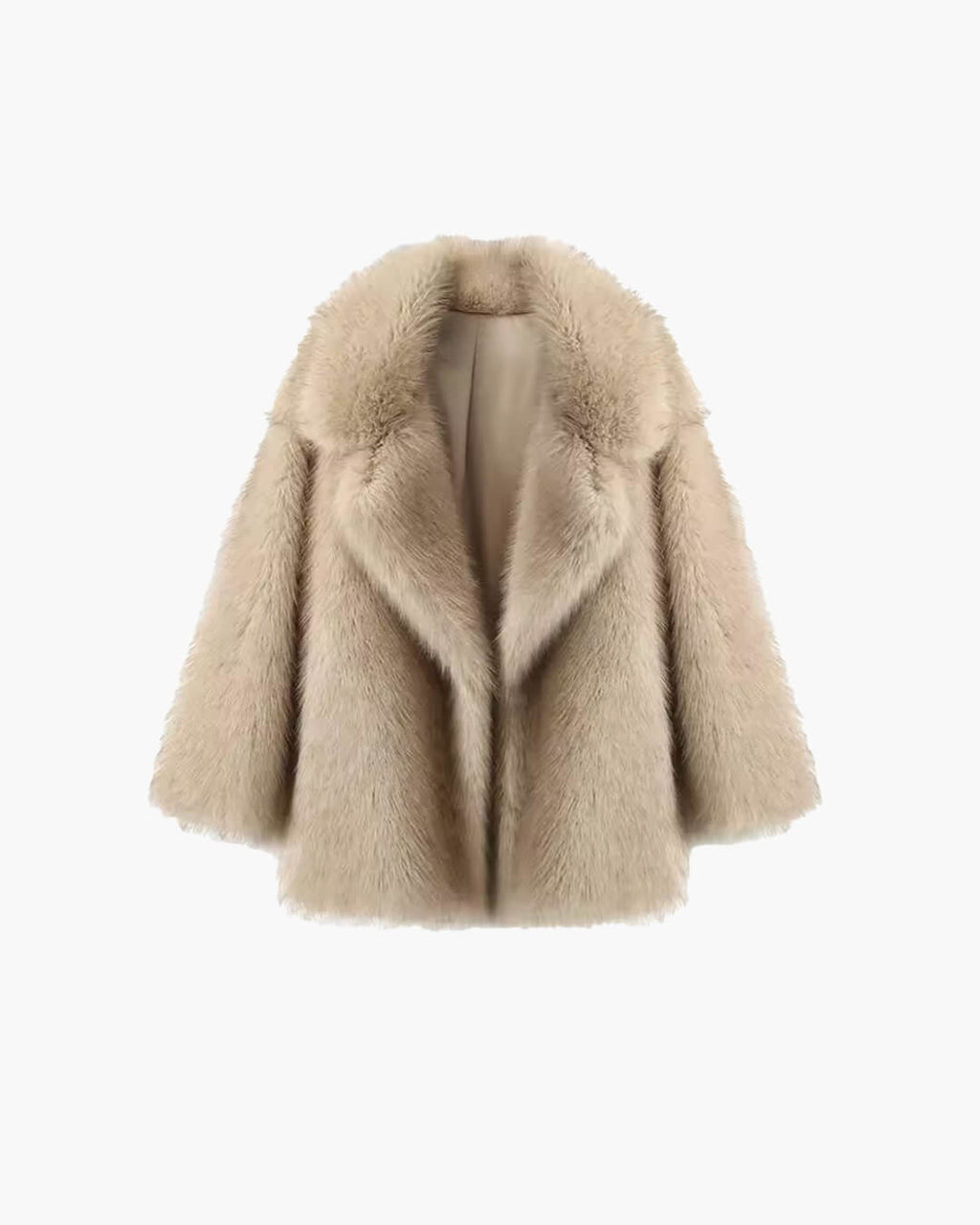 Gradient Faux Fur Coat – Relaxed Plush Winter Coat