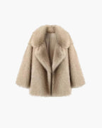 Gradient Faux Fur Coat – Relaxed Plush Winter Coat