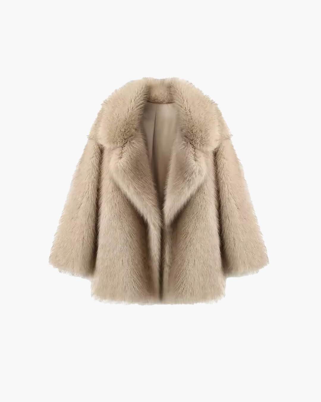Gradient Faux Fur Coat – Relaxed Plush Winter Coat