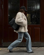 Gradient Faux Fur Coat – Relaxed Plush Winter Coat