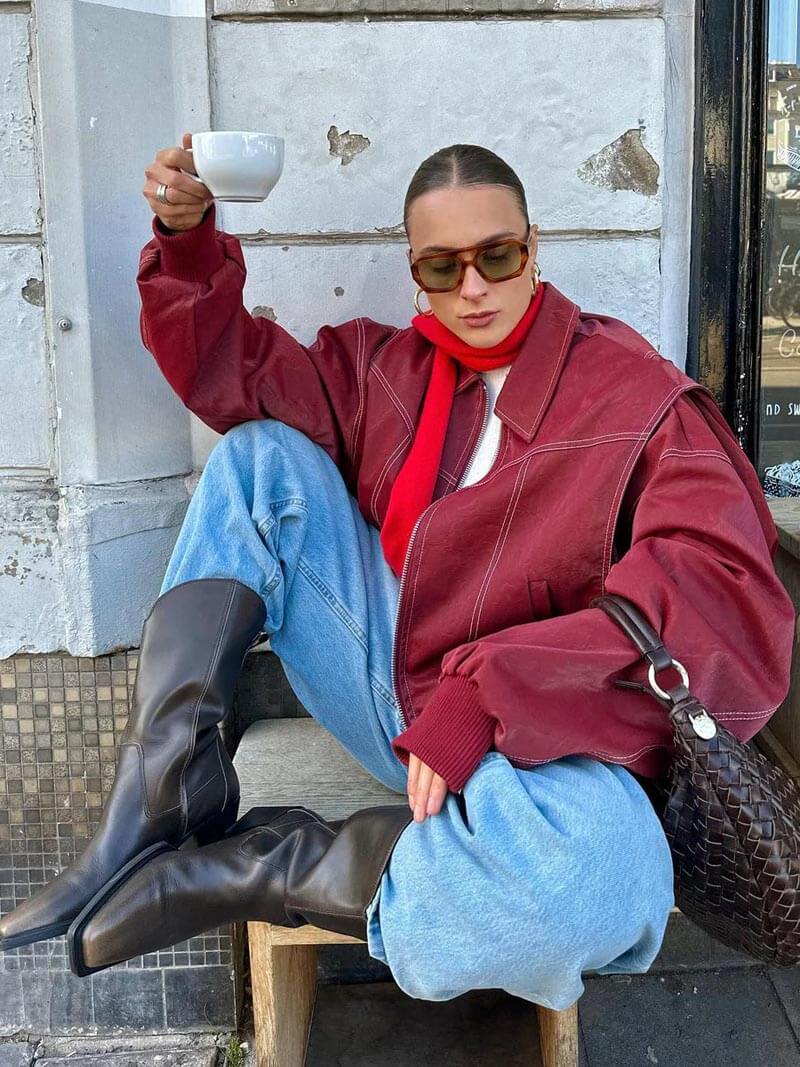Women's Classic Bomber Jacket – Minimalist Solid Jacket