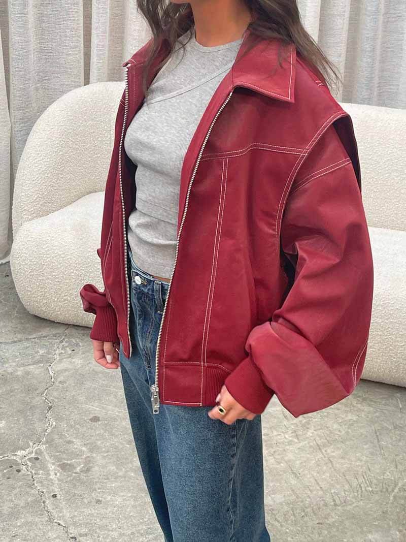 Women's Classic Bomber Jacket – Minimalist Solid Jacket