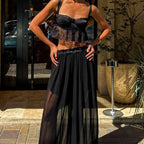 Halftone Chiffon Crop Set – Women's Summer Co-ord Set