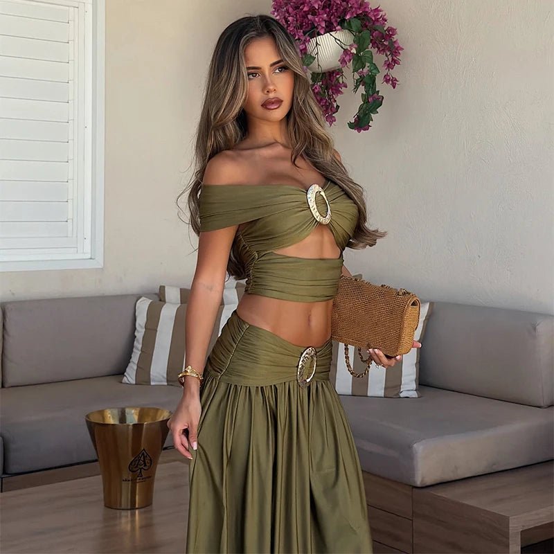 Black Two-Piece Crop Set – Women's Summer Co-ord Set