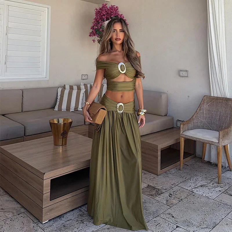 Black Two-Piece Crop Set – Women's Summer Co-ord Set