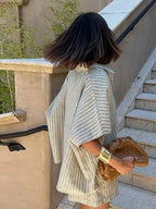 Striped Shorts Set – Women's Summer Co-ord Set