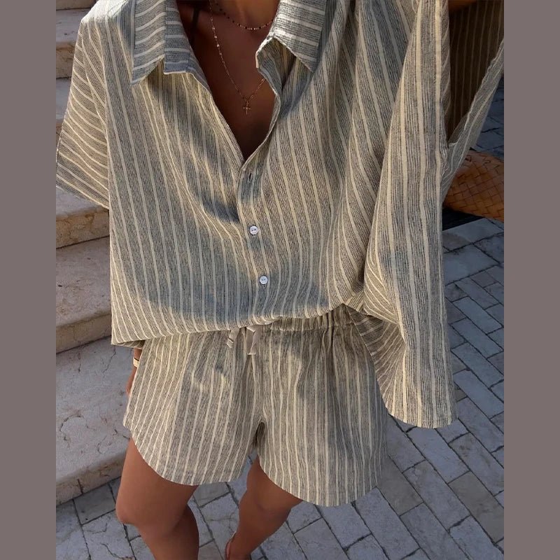 Striped Shorts Set – Women's Summer Co-ord Set