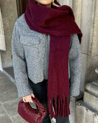 Tasselled Winter Scarf – Cashmere Blend Wrap in 13 Colours