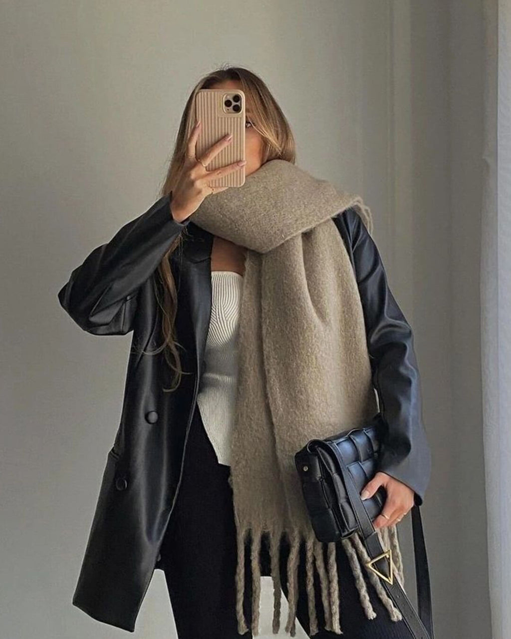 Tasselled Winter Scarf – Cashmere Blend Wrap in 13 Colours