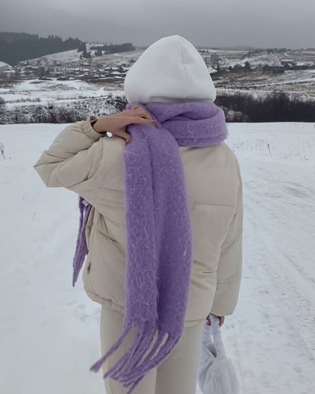 Tasselled Winter Scarf – Cashmere Blend Wrap in 13 Colours