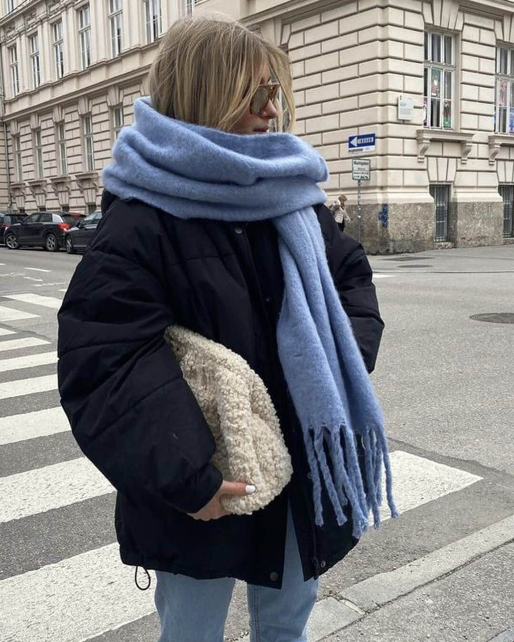 Tasselled Winter Scarf – Cashmere Blend Wrap in 13 Colours