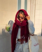 Tasselled Winter Scarf – Cashmere Blend Wrap in 13 Colours