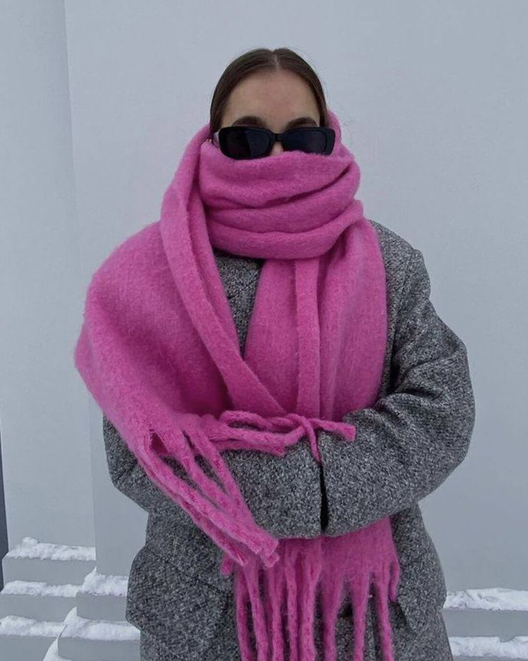 Tasselled Winter Scarf – Cashmere Blend Wrap in 13 Colours