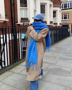Tasselled Winter Scarf – Cashmere Blend Wrap in 13 Colours