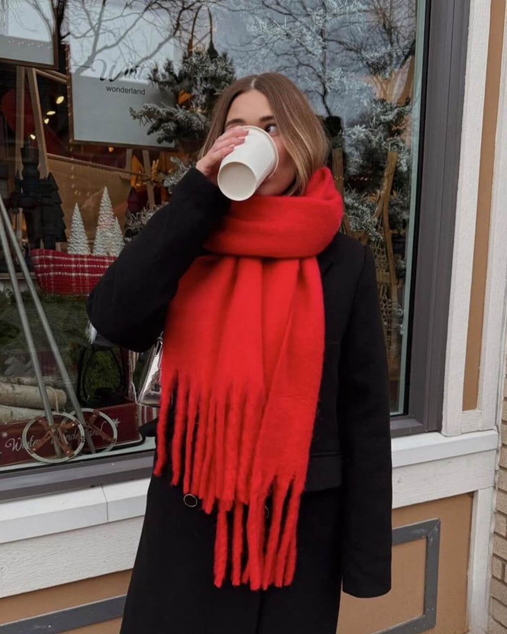 Tasselled Winter Scarf – Cashmere Blend Wrap in 13 Colours