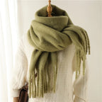 Tasselled Winter Scarf – Cashmere Blend Wrap in 13 Colours