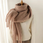 Tasselled Winter Scarf – Cashmere Blend Wrap in 13 Colours