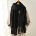 Tasselled Winter Scarf – Cashmere Blend Wrap in 13 Colours