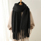 Tasselled Winter Scarf – Cashmere Blend Wrap in 13 Colours