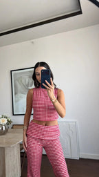 Plaid Crop Top Co-Ord Set – Women's Summer Co-ord Set