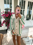 Striped Crochet Two-Piece Set – Women's Summer Co-ord Set