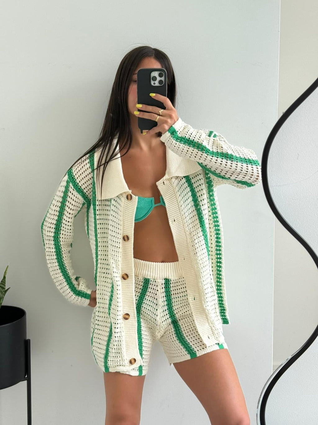 Striped Crochet Two-Piece Set – Women's Summer Co-ord Set