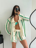 Striped Crochet Two-Piece Set – Women's Summer Co-ord Set
