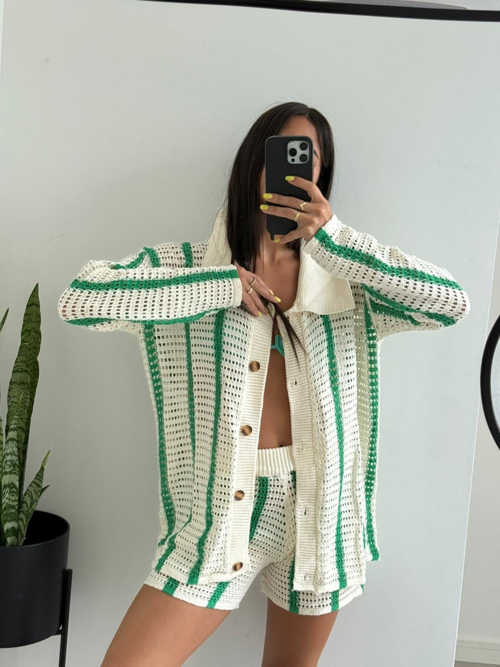 Striped Crochet Two-Piece Set – Women's Summer Co-ord Set