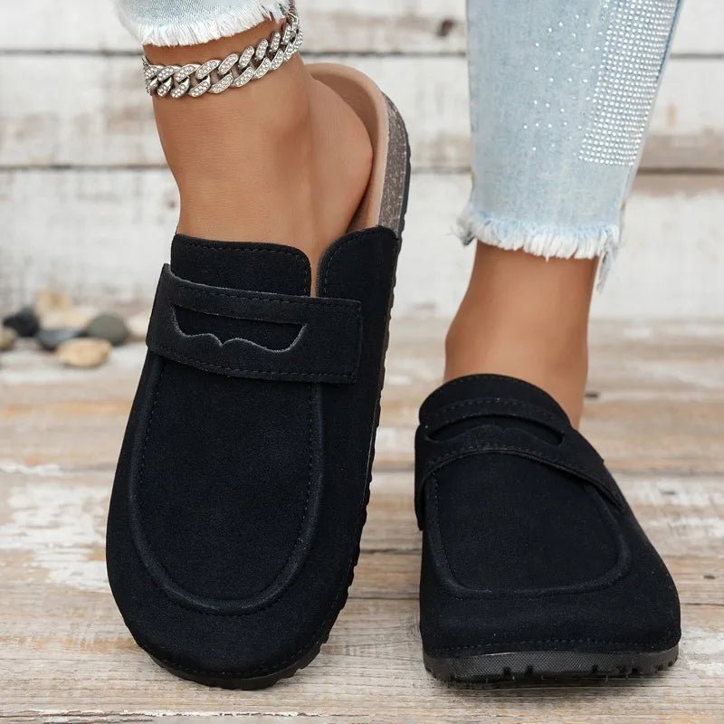 Beige Cork Suede Mules – Women's Comfortable Everyday Mules