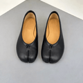Black Split-Toe Leather Mules – Women's Comfortable Everyday Mules