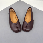 Black Split-Toe Leather Mules – Women's Comfortable Everyday Mules
