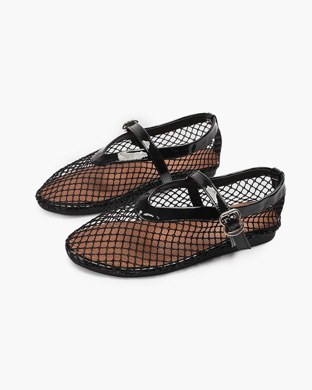 Breathable Mesh Ballet Flats with Leather Insole – Round Toe Flats