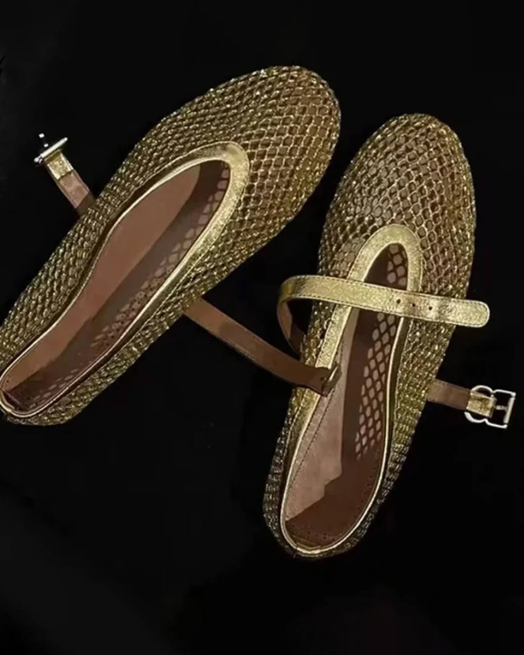 Breathable Mesh Ballet Flats with Leather Insole – Round Toe Flats