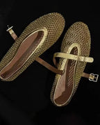 Breathable Mesh Ballet Flats with Leather Insole – Round Toe Flats