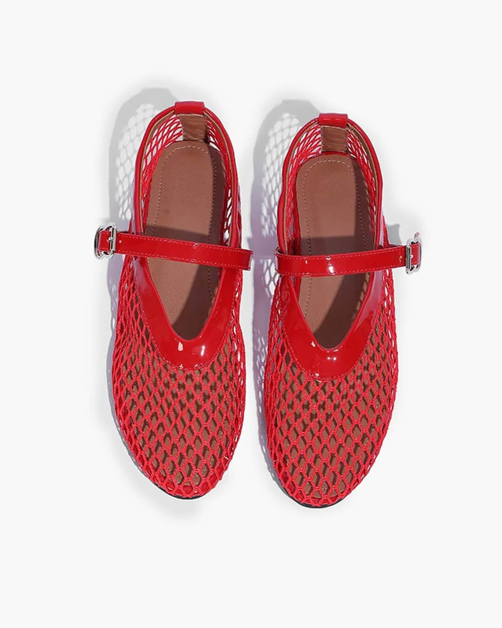 Breathable Mesh Ballet Flats with Leather Insole – Round Toe Flats
