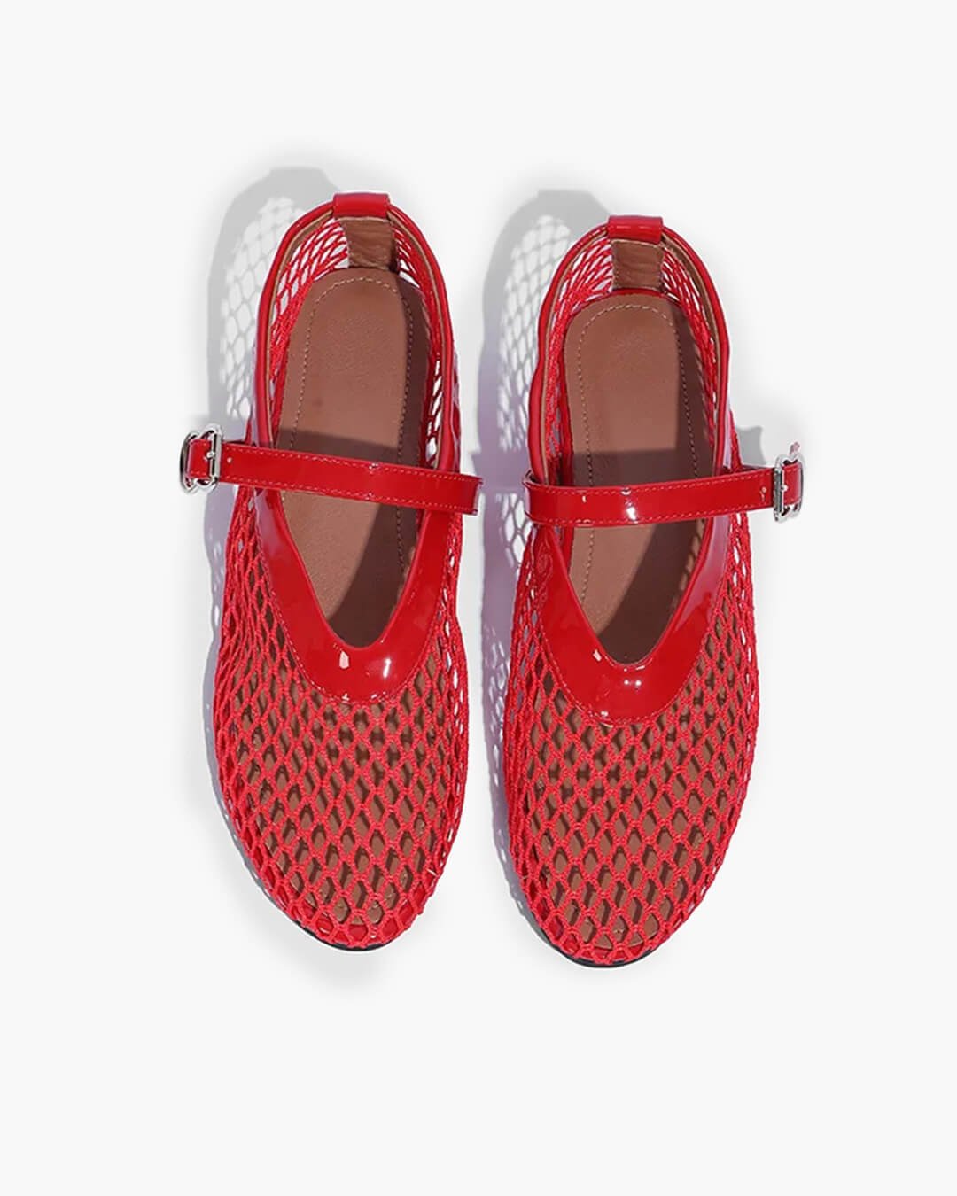 Breathable Mesh Ballet Flats with Leather Insole – Round Toe Flats