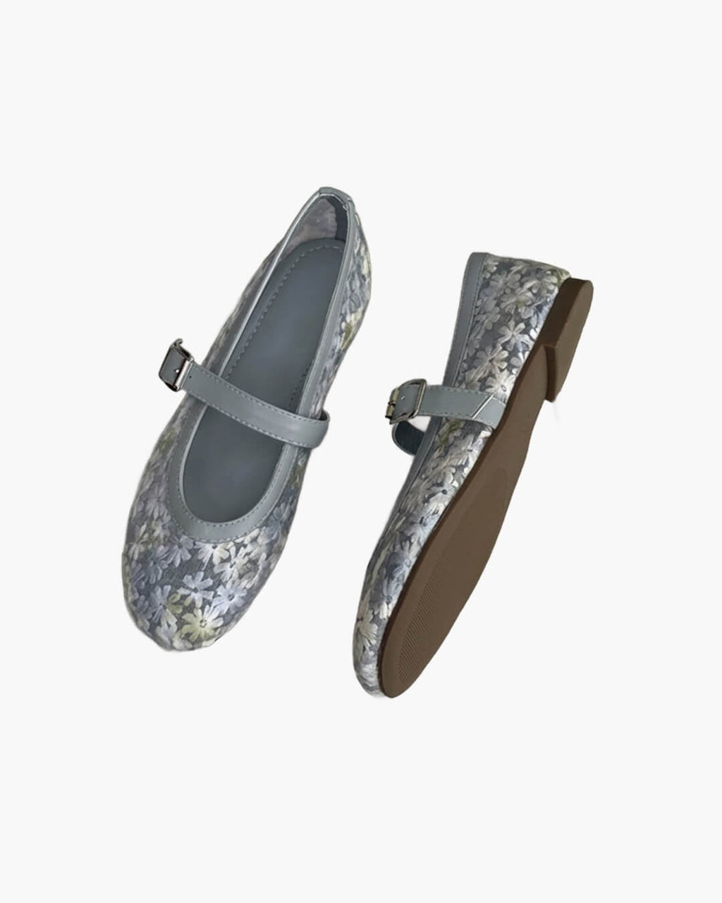 Beige Mesh Mary Jane Ballet Flats – Women's Comfortable Everyday Ballet Flats